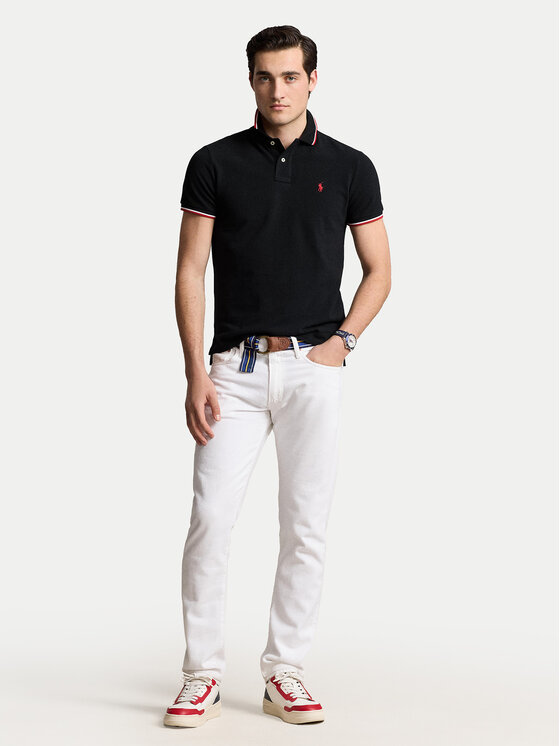 Polo Ralph Lauren Polo Ralph Lauren Тениска с яка и копчета Ssl 710842621001 Черен Slim Fit