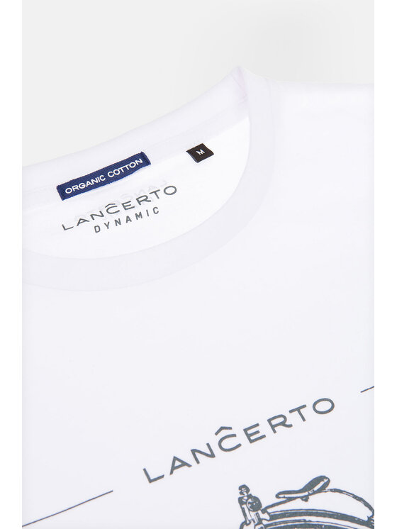 Lancerto Lancerto T-Shirt Leon TS073221000006 Biały Regular Fit