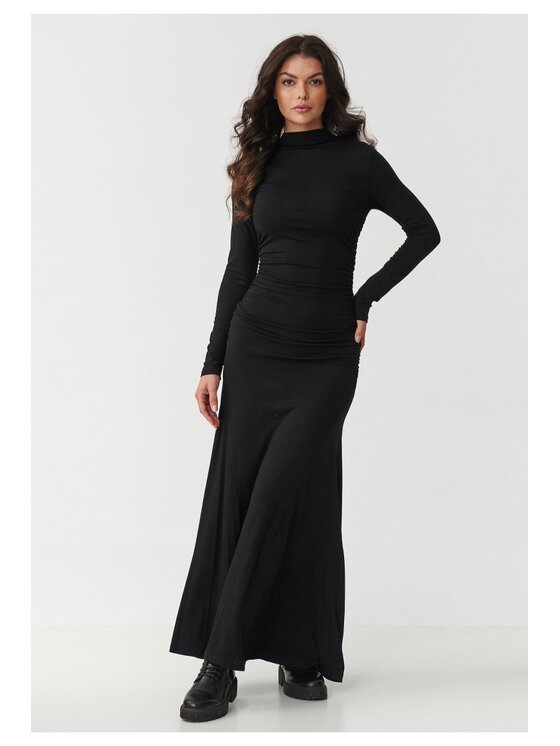 Makadamia Makadamia Sukienka codzienna M897 Czarny A-Line Fit