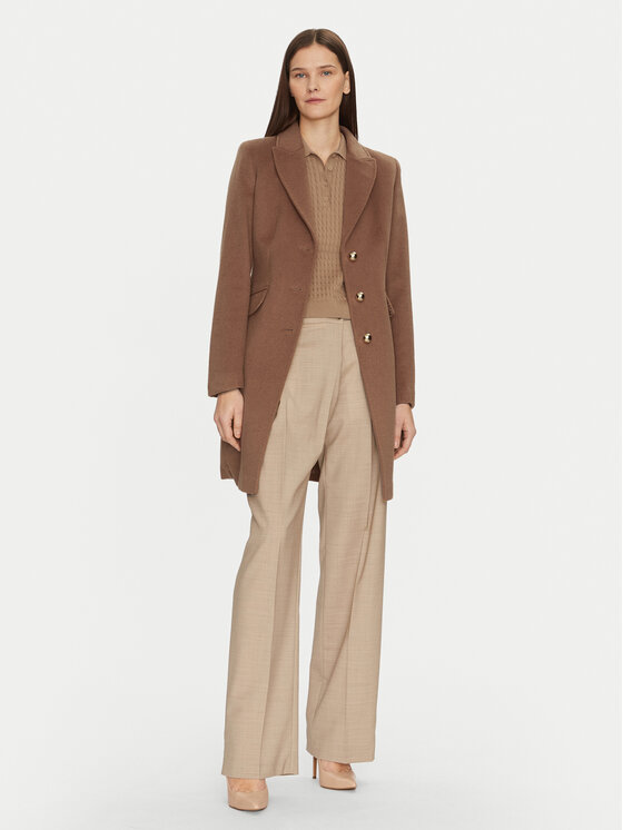 Motivi Motivi Gyapjú kabát 0039Q200539N Barna Slim Fit