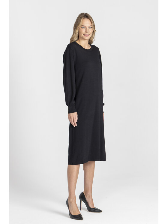 Deni Cler Milano Deni Cler Milano Sukienka dzianinowa T-DC-353D-E5-20-90-1 Czarny Loose Fit