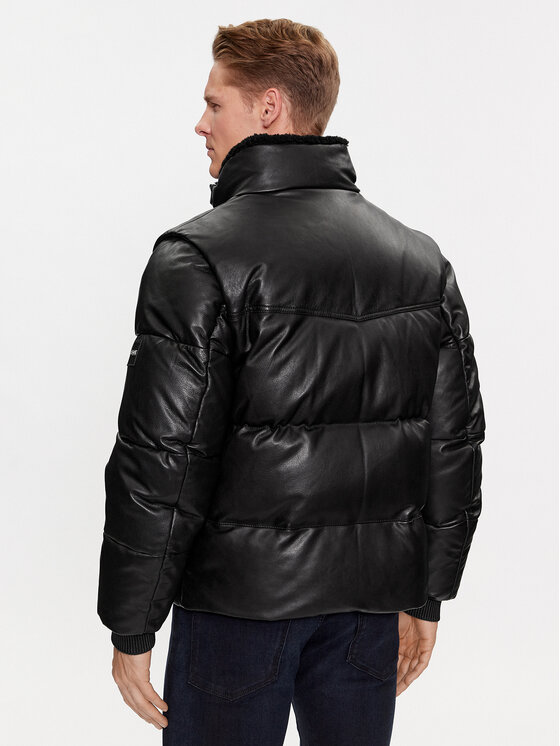 BOSS Boss Lederjacke Mufaro 50504925 Schwarz Regular Fit