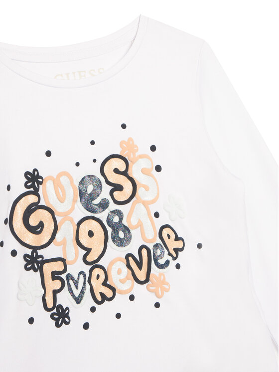 Guess Guess Блуза K5BI09 J1314 Бял Regular Fit