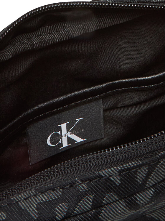 Calvin Klein Calvin Klein Taška cez rameno Slouched Monogram Mini Zip Fligh LV04G3175G Čierna