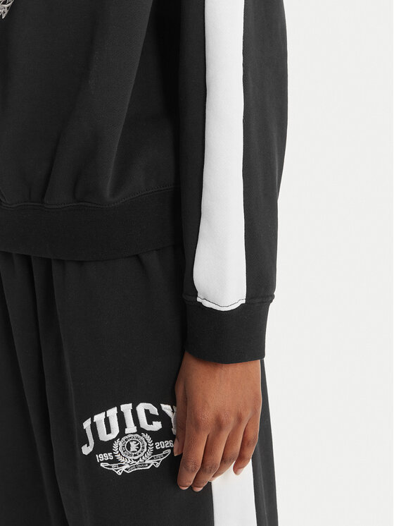 Juicy Couture Juicy Couture Džemperis ar kapuci College JCSAS126401 Melns Relaxed Fit