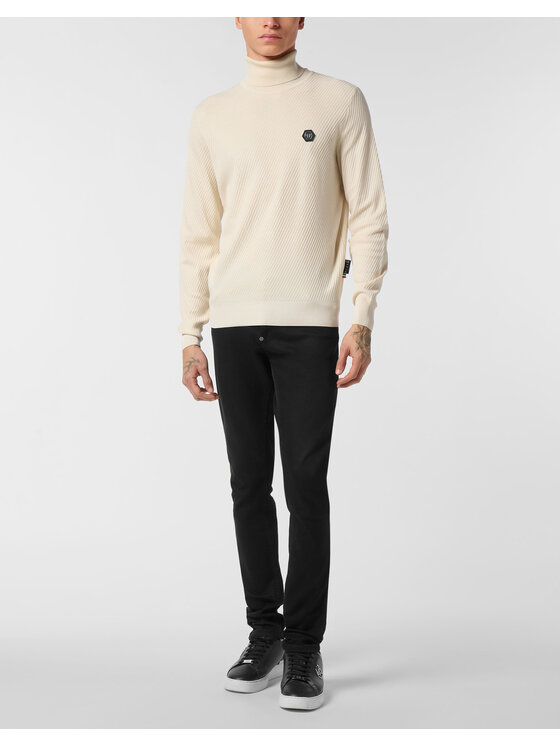 PHILIPP PLEIN PHILIPP PLEIN Longsleeve 26965 Biały Regular Fit
