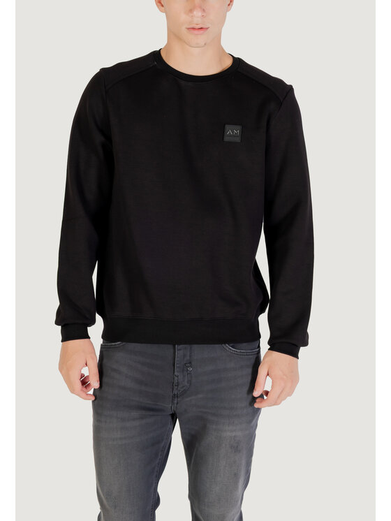 Antony Morato Antony Morato Felpa REGULAR FIT WITH LOGOED METAL BADGE ON RUBBER PATCH Nero Regular Fit