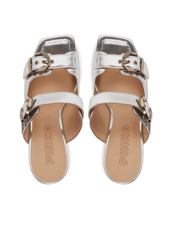 PINKO PINKO Klapki Lisa 13 SD0309 P049 Srebrny