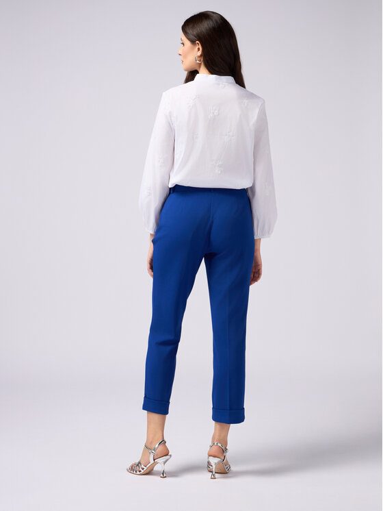 Oltre Oltre Spodnie materiałowe P287R008384N024 Turkusowy Regular Fit