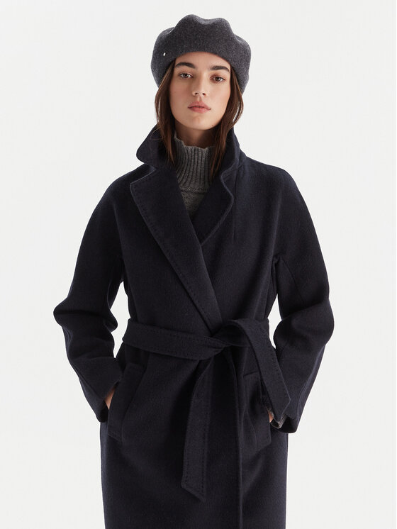 Weekend Max Mara Weekend Max Mara Vlněný kabát Tempera 2525016082 Tmavomodrá Regular Fit