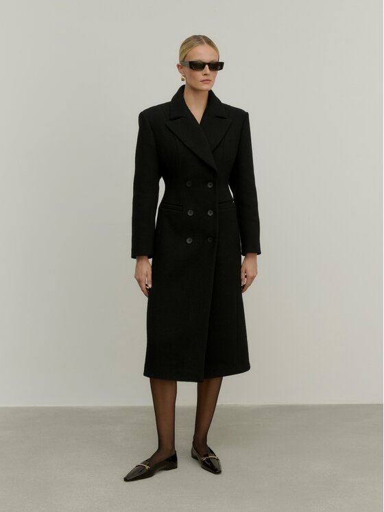 La Mania La Mania Cappotto CONTOUR Nero Classic Fit