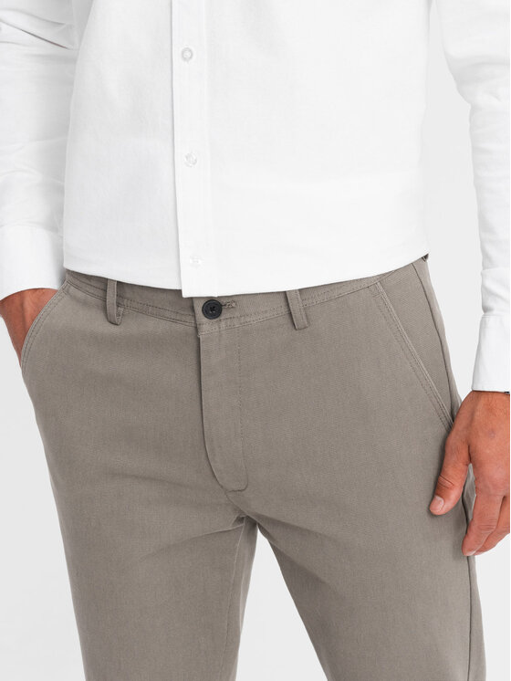 Ombre Ombre Chinosy OM-PACP-0188 Beżowy Regular Fit