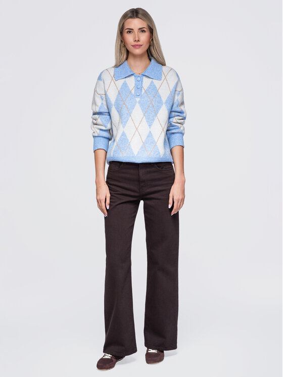 Ombre Ombre Sweter OW-SW-E0030 Niebieski Relaxed Fit