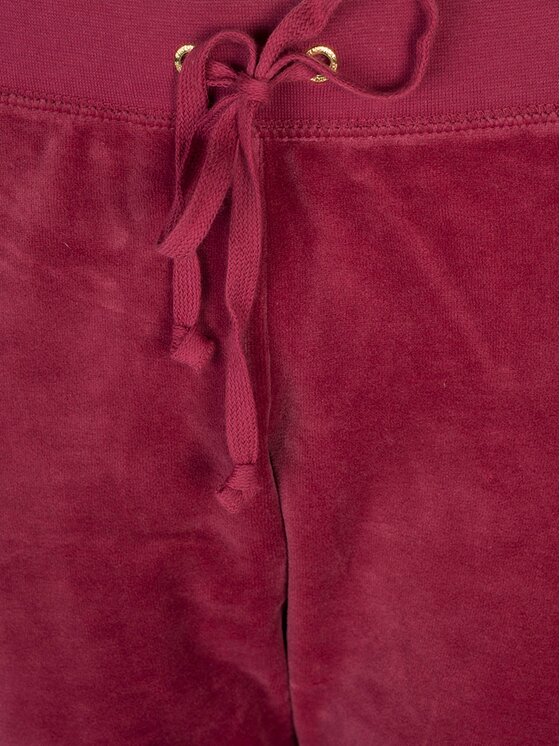 Juicy Couture Juicy Couture Kalhoty z materiálu WTKB79609 Bordó Regular Fit