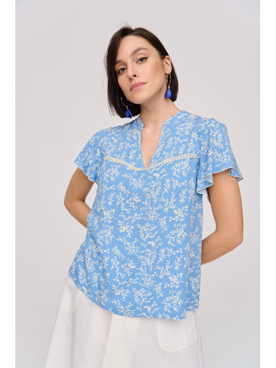 blue shadow blue shadow Bluzka 38 Niebieski Standard Fit