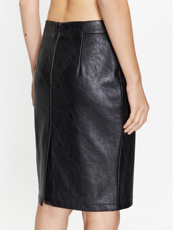 Tatuum Tatuum Dirbtinės odos sijonas Leda T2316.172 Juoda Slim Fit