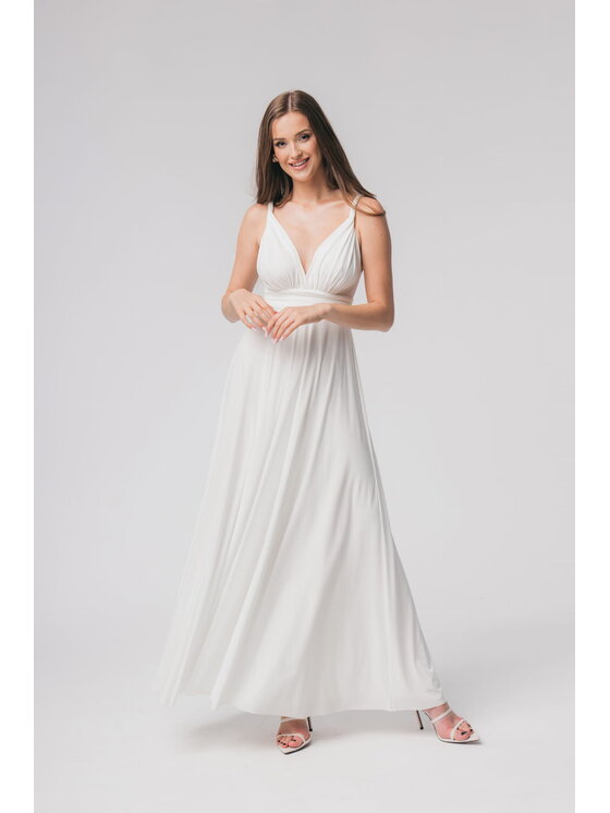 Aurora Aurora Sukienka koktajlowa Milo ślubna Biały Feminine Fit