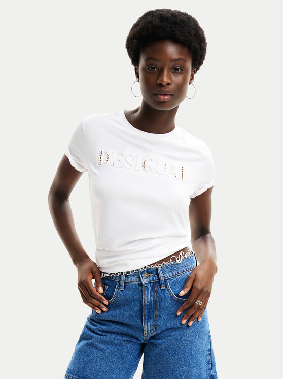 Desigual Desigual T-Shirt Dublin 24SWTK58 Λευκό Relaxed Fit