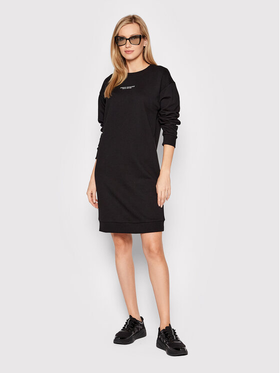 Armani Exchange Armani Exchange Úpletové šaty 8NYA88 YJE5Z 1200 Černá Relaxed Fit