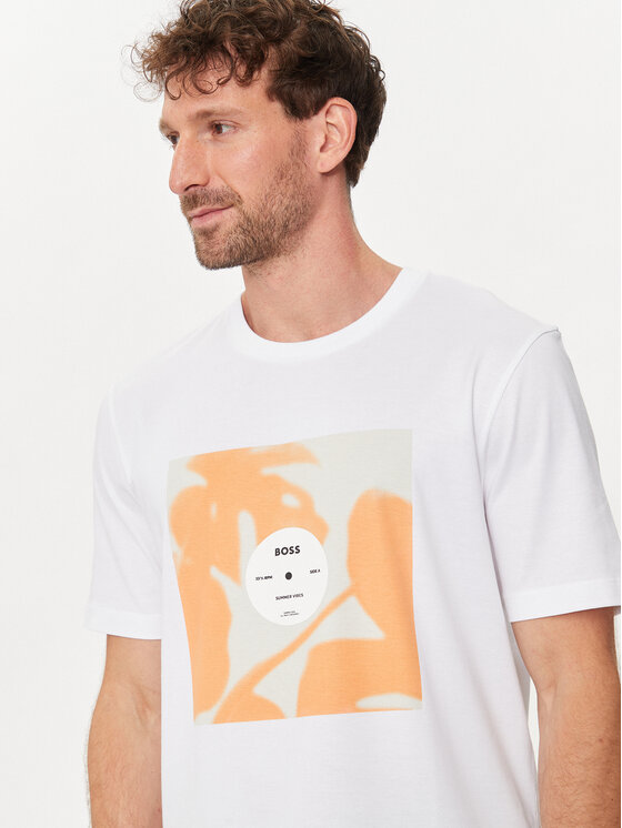 BOSS Boss T-krekls Tiburt 388 50512132 Balts Regular Fit