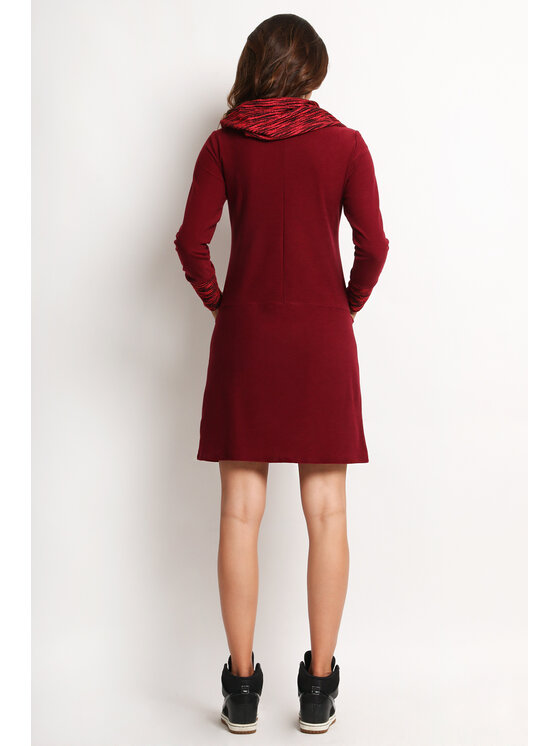 Awama Awama Vestito di maglia A113 Bordeaux Basic Fit