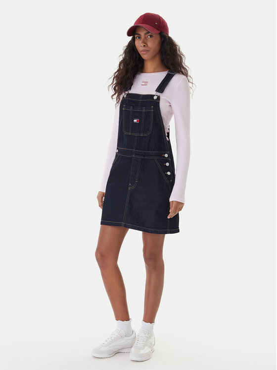 Tommy Jeans Tommy Jeans Džínsové šaty DW0DW22555 Tmavomodrá Regular Fit