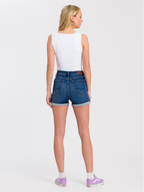 Cross Jeans Cross Jeans Szorty jeansowe A 610-006 Niebieski Regular Fit