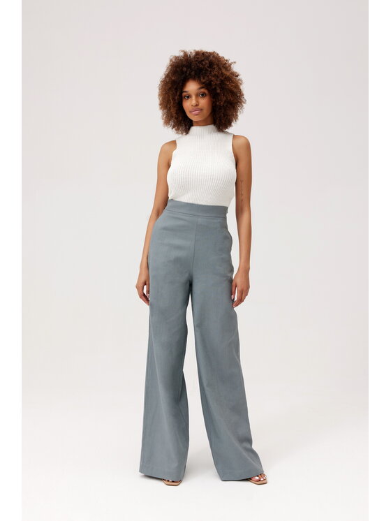 TOTU TOTU Spodnie damskie LUCCA Niebieski Wide Leg