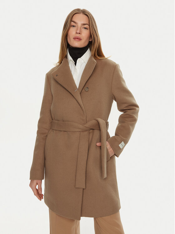 Calvin Klein Calvin Klein Cappotto di lana K20K207700 Beige Regular Fit