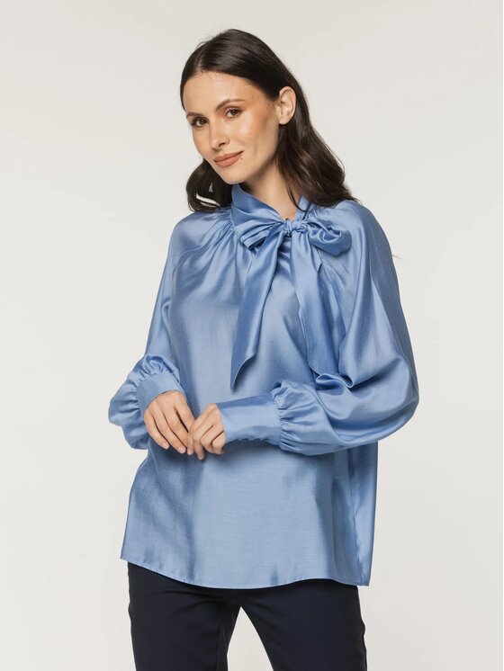Willsoor Willsoor Bluzka 61516 Niebieski Oversize