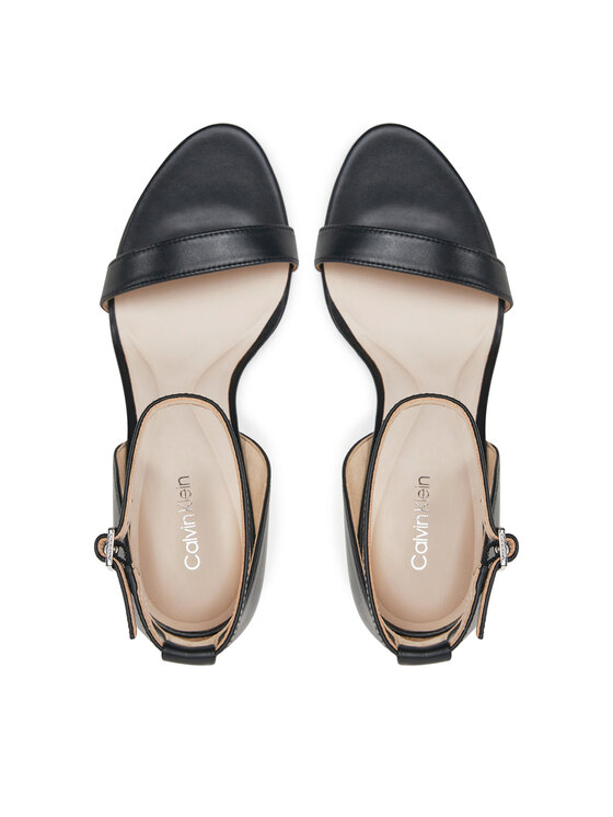 Calvin Klein Calvin Klein Sandale Heel Sandal 90 - Lth HW0HW02337 Crna