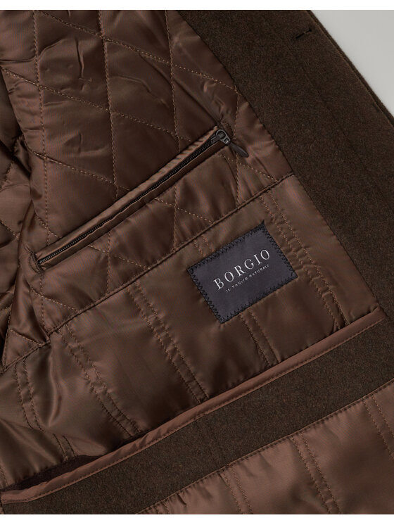 Borgio Borgio Płaszcz wełniany rizziconi Brązowy Slim Fit