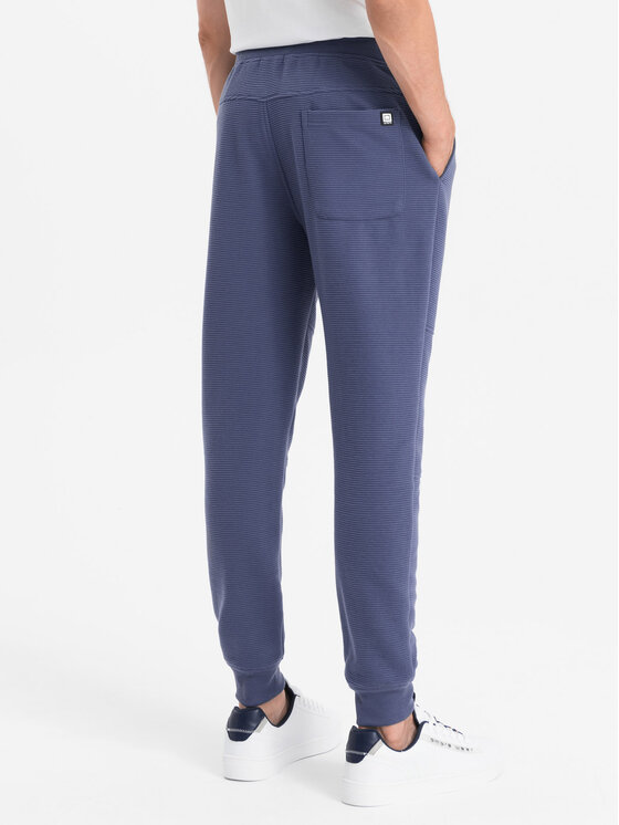 Ombre Ombre Spodnie dresowe OM-PASK-0129 Granatowy Regular Fit