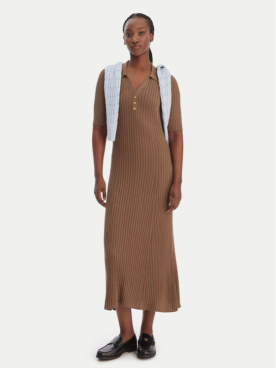 Tommy Hilfiger Tommy Hilfiger Trikotažinė suknelė WW0WW48447 Ruda Slim Fit