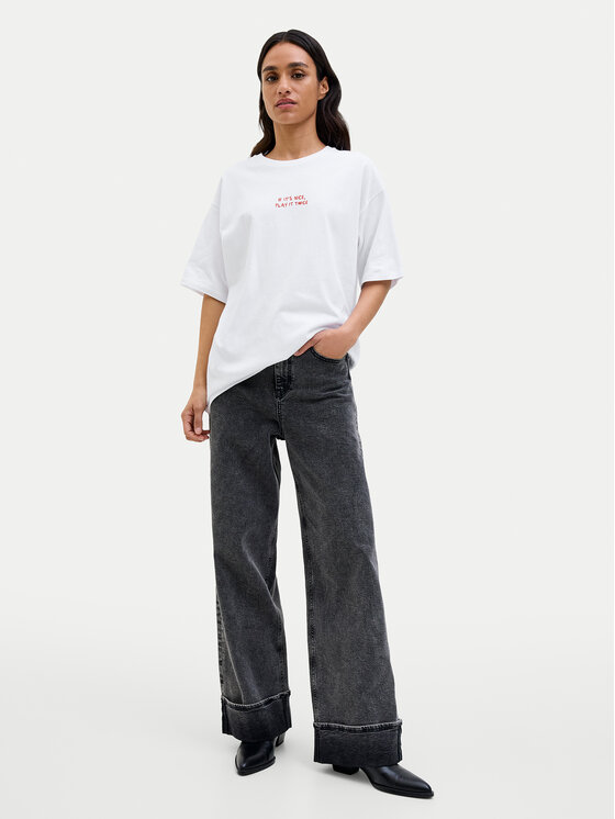 JJXX JJXX T-Shirt Nina 12273776 Biały Loose Fit