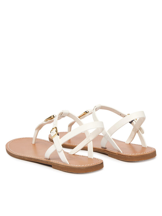 Tommy Hilfiger Tommy Hilfiger Sandale Leather Thong Sandal FW0FW09127 Alb