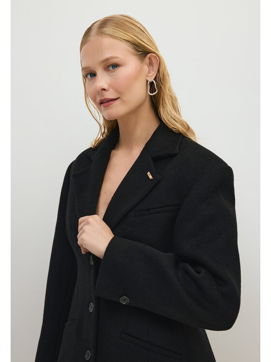 BIZUU BIZUU Sako JARDINES WOOL BLACK BLAZER Černá Standard Fit