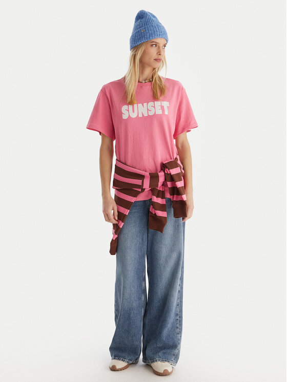 Roxy Roxy T-krekls Sunnyoversize Easy ERJZT06033 Rozā Oversize