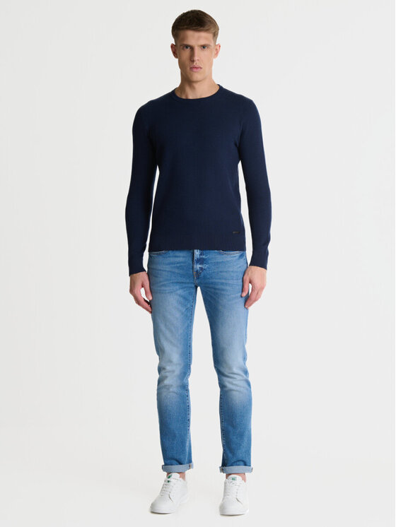 BIG STAR BIG STAR Sweter REYLON_403_160 Granatowy Basic Fit