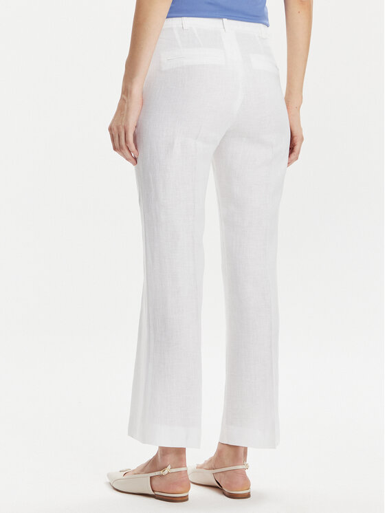 Marella Marella Pantaloni din material Muschio 2413131272 Alb Regular Fit