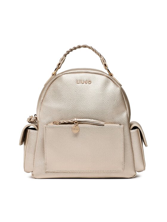 Sac à Dos LIU JO Manh ECS – Naturel, Marron Clair, Neuf, Avec Pochette