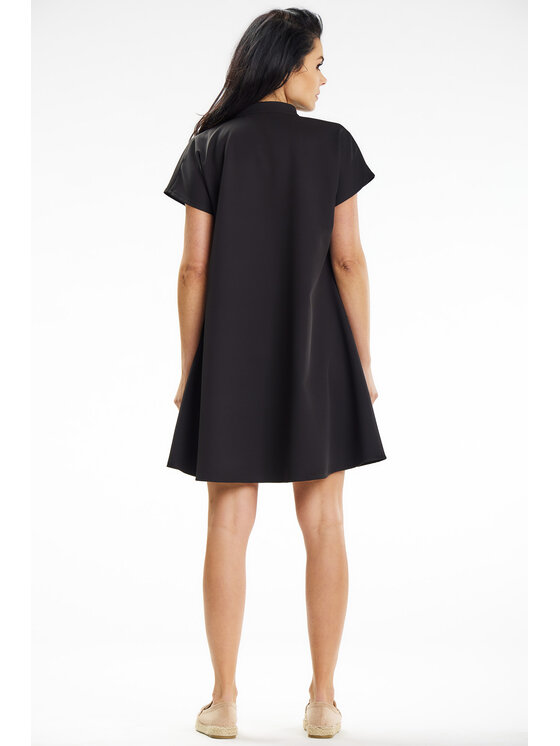 Awama Awama Sukienka letnia A635 Czarny Basic Fit