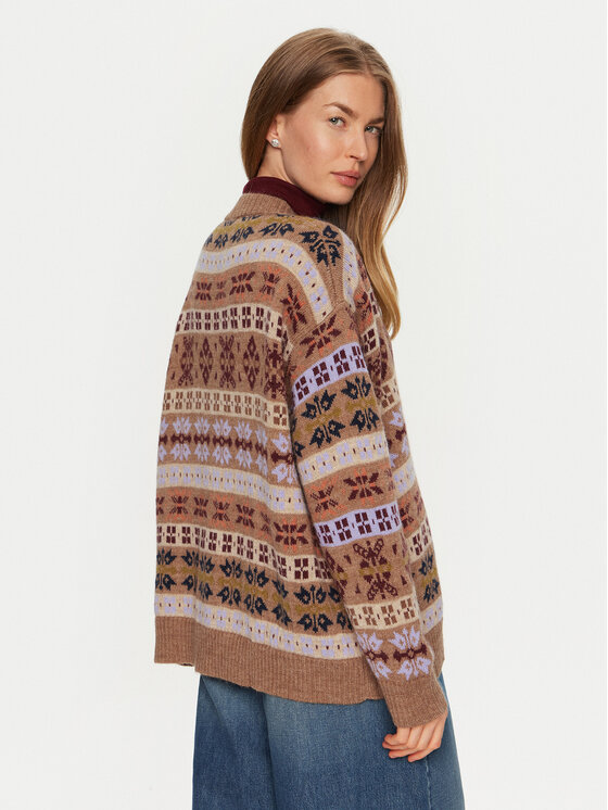 Weekend Max Mara Weekend Max Mara Pletena jopica Eccelso 2425346062 Rjava Relaxed Fit