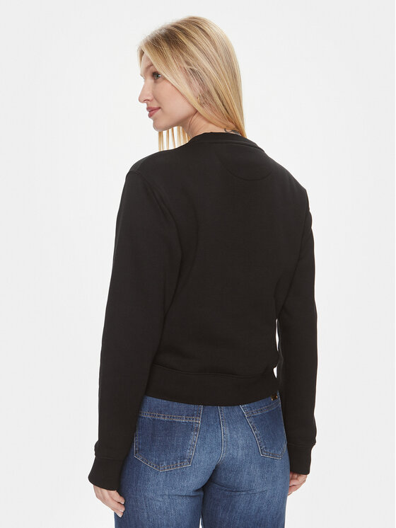 Guess Guess Μπλούζα Cn Stones Logo W4RQ14 KB681 Μαύρο Relaxed Fit