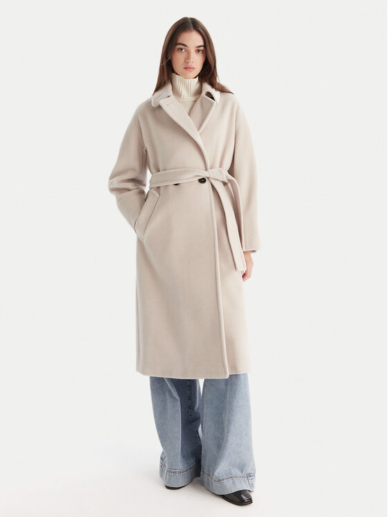 Marella Marella Vlněný kabát English 2523016142 Šedá Regular Fit
