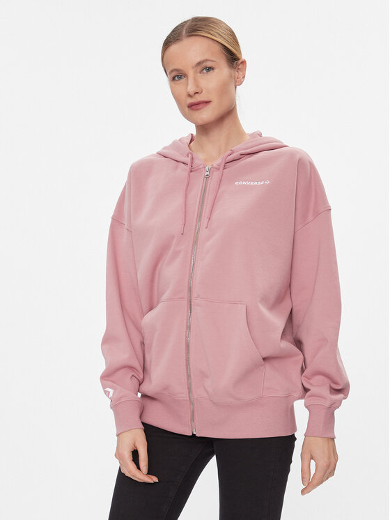 Converse Converse Μπλούζα Os Wordmark Fz Hoodie 10024532-A07 Ροζ Regular Fit