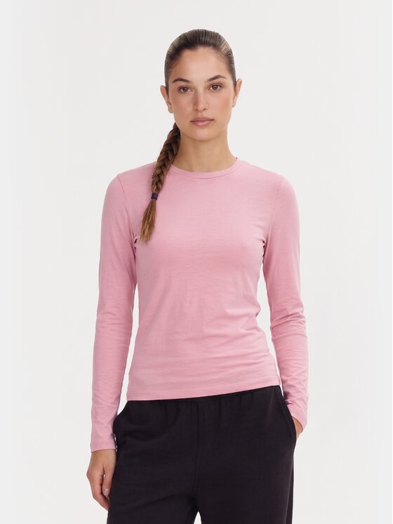 BASICLO BASICLO Longsleeve W-2253-522 Różowy Slim Fit