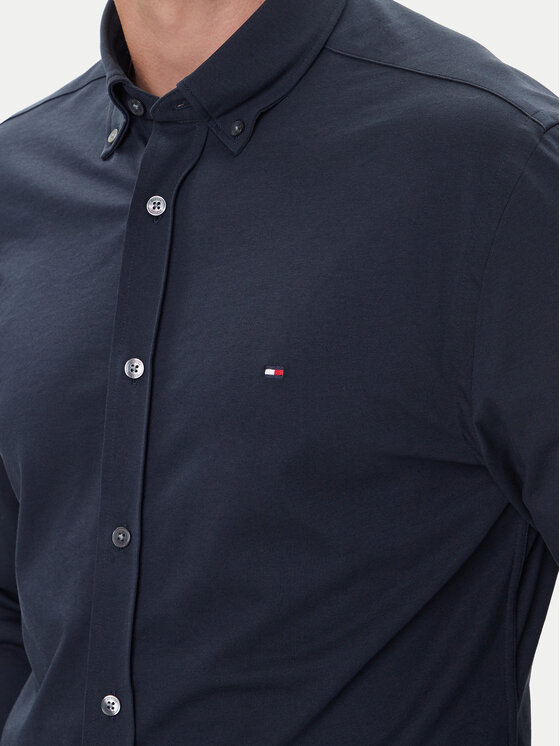Tommy Hilfiger Tommy Hilfiger Koszula Performance MW0MW39418 Granatowy Slim Fit