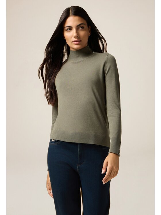 Oltre Oltre Sweter M288J005022N035 Zielony Regular Fit