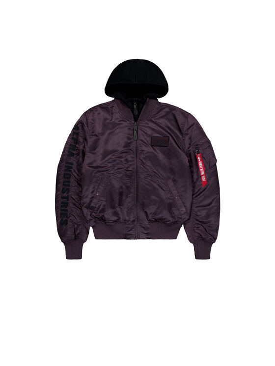 Alpha Industries Alpha Industries Kurtka bomber MA-1 D-Tec Sleeve Embroidery Bomber Jacket Fioletowy Slim Fit